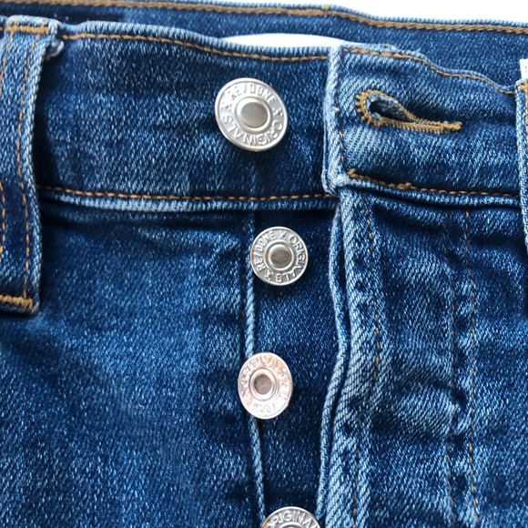 Re/Done Women's Straight Leg Jeans - Dark Blue - Picture 4 of 6